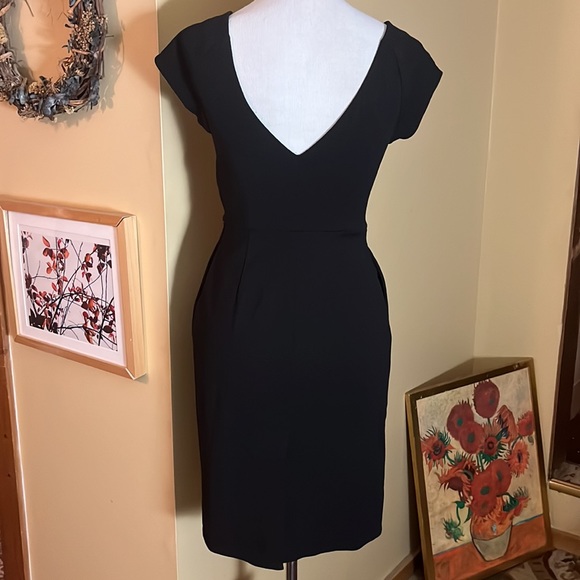 DIANE VON FURSTENBERG Size 4 Little-Black-Dress Stretchy Wool Elegant $599 NEW - Picture 4 of 16